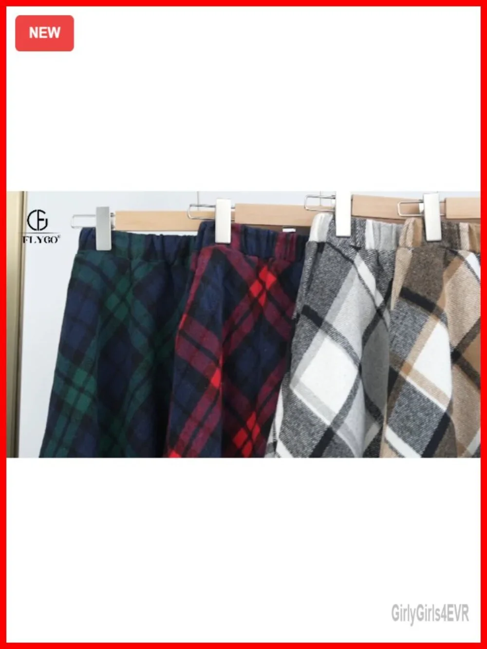 Wool Blend Plaid Maxi Skirt High Waisted A-Line Pleated